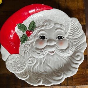 Vintage Santa Claus Holiday Plate